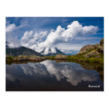 Berg sjön beskådar fotovykortet. Norge