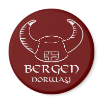Bergen Norge Viking hatt Magnet För Kylskåp