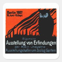 Berlin utställningaffisch 1907 fyrkantiga klistermärken