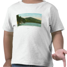 Beskåda av det Whiteface berg från älgön T-shirts