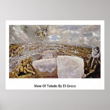 Beskåda av Toledo vid El Greco Print