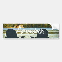 Beskåda från Adirondack stolar i adirondacksen, NY Bildekal