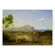 Beskåda över Palermo, 1828 Hälsningskort