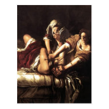 Beskrivning Judith som halshugger Holofernes, olja Vykort
