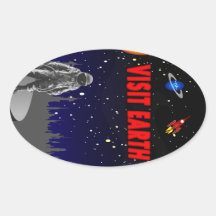 BesökjordSpaceman Klistermärken