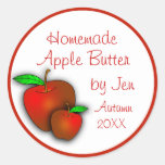 Beställnings- applesauce- eller Apple smöretikette Runda Klistermärken