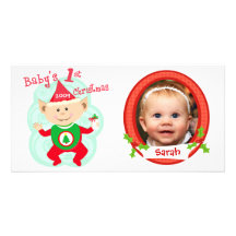 Beställnings- baby kort för julfoto skräddarsydda fotokort