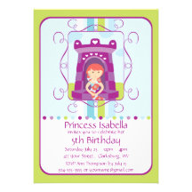 Beställnings- födelsedagsfest för en Princess Personliga Inbjudningskort