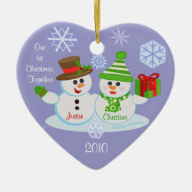 Beställnings- foto- & textpars första jul julgransdekoration