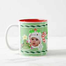 Beställnings- fotobaby första mugg för jul