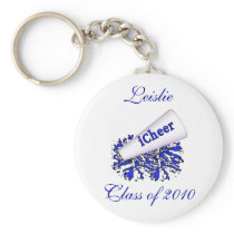 Beställnings- hejaklacksledare KeyChain för blått Nyckel Ringar