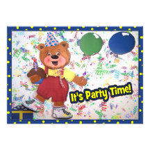 Beställnings- inbjudan för partyTime nalle