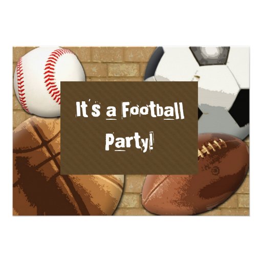 Beställnings- inbjudan, sportar party, födelsedag 