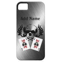 Beställnings- iPhone för pokerdöskallarkrom 5 fodr iPhone 5 Case-Mate Cases