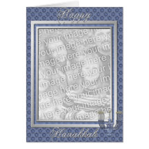 Beställnings- lycklig Hanukkah fotoram för KRW Hälsningskort