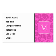 Beställnings- Monogram. Ljus rosa Paisley modell Visitkort