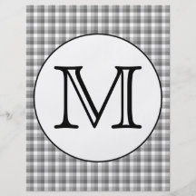 Beställnings- Monogram. Svartvitt med gråttkontrol Full Färg Flygblad