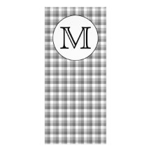 Beställnings- Monogram. Svartvitt med gråttkontrol Anpassade Rackkort