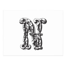 Beställnings- Monogrammed brev N Vykort