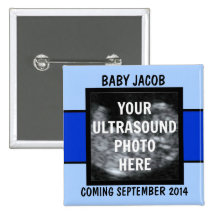 Beställnings- pojkeUltrasoundfoto Knapp Med Nål