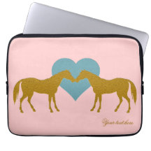 Beställnings- rosa och guld- hästlaptop sleeve laptop datorskydd