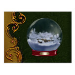 Beställnings- Snowglobe julvykort