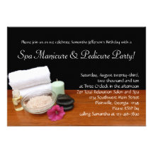 Beställnings- Spamanicure- & Pedicurepartyinbjudni