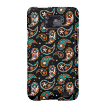 Besynnerlig Paisley turkos och orange Galaxy S2 Skydd