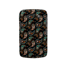 Besynnerlig Paisley turkos och orange Blackberry Bold Covers
