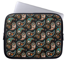 Besynnerlig Paisley turkos och orange Laptopskydd Fodral