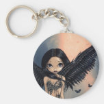 Bevingad ängel" Keychain "för svart nyckelringar