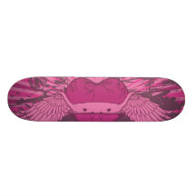 bevingad bruten hjärtakonst skateboards