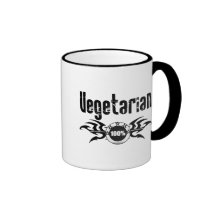 Bevingad Emblem för vegetarisk Grunge Kaffe Mugg