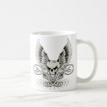 Bevingad skalle kaffe muggar