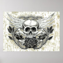 Bevingat skalletryck print