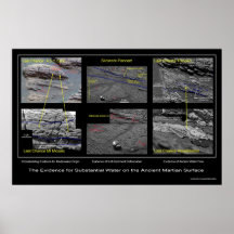 Bevisa av verkligt vatten på Martian yta Affisch