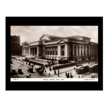 Bibliotek New York City c1910 vintage Vykort