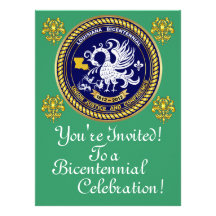 Bicentennial 6,5" x 8,75" viktigt noterar nedanför tillkännagivanden