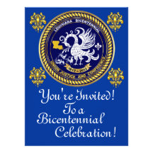 Bicentennial 6,5" x 8,75" viktigt noterar nedanför inbjudningar