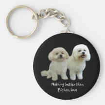 Bichon kompisar Keychain Nyckel Ringar