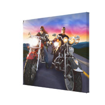 Biker 1 slågna in kanfas sträckta canvas tryck