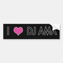 Bildekal - jag älskar DJ Ama (svarten)