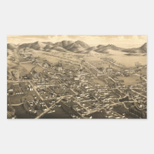 Bildmässig karta för vintage av Santa Fe (1882) Klistermärke