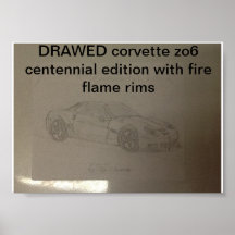 Bilen med avfyrar kanter posters