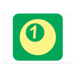 Biljardboll numrerar en logotyp vykort