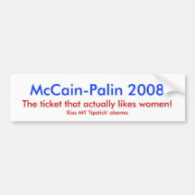 Biljetten som GILLAR faktiskt kvinnor! McCain-Pali Bildekaler