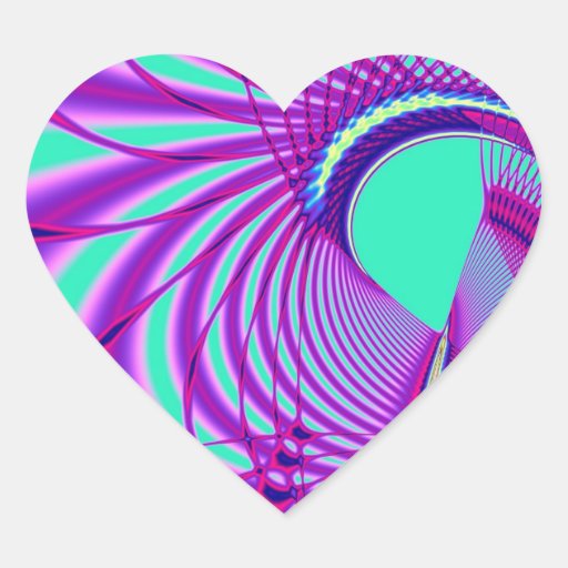 BINDA - Fractalkonst Hjärtklistermärken