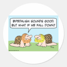 bipedalismgrottmannedgången besegrar runda klistermärken