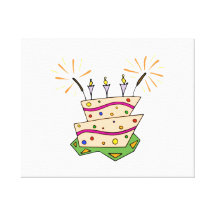 Birthday Cake Stretched Canvas Print