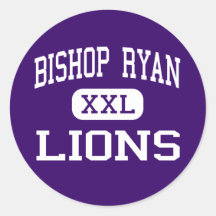 Biskop Ryan - lejon - kick - Minot North Dakota Runda Klistermärken